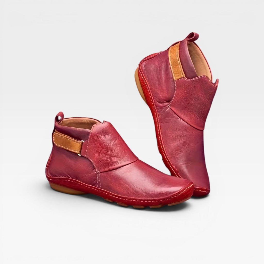 Women's Cushioned Leather Ankle Boots for Autumn