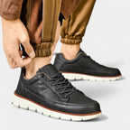 Low Top Lace-Up Leather Sneakers Regular Fit for Men