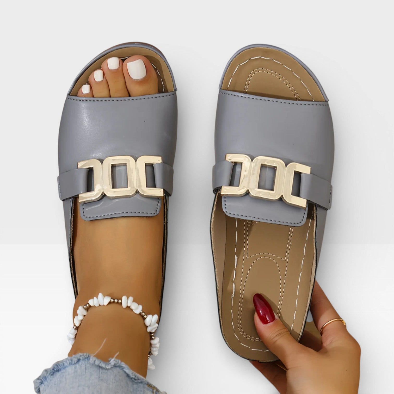 Women's Dressy Buckle Sandals with Adjustable Fit