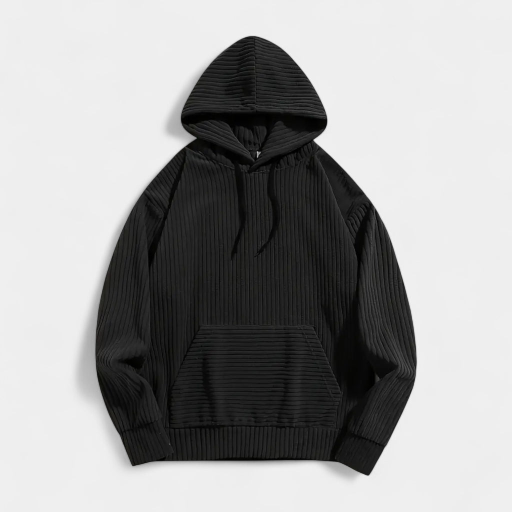Corduroy Hoodie Relaxed Fit Kangaroo Pocket for Men