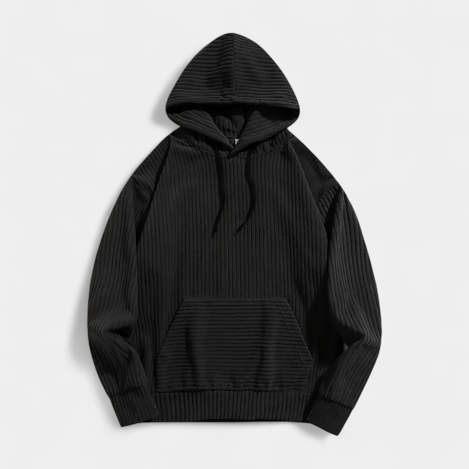 Corduroy Hoodie Relaxed Fit Kangaroo Pocket for Men