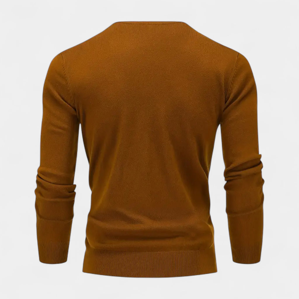 V-Neck Fine-Gauge Knit Sweater Regular Fit for Men