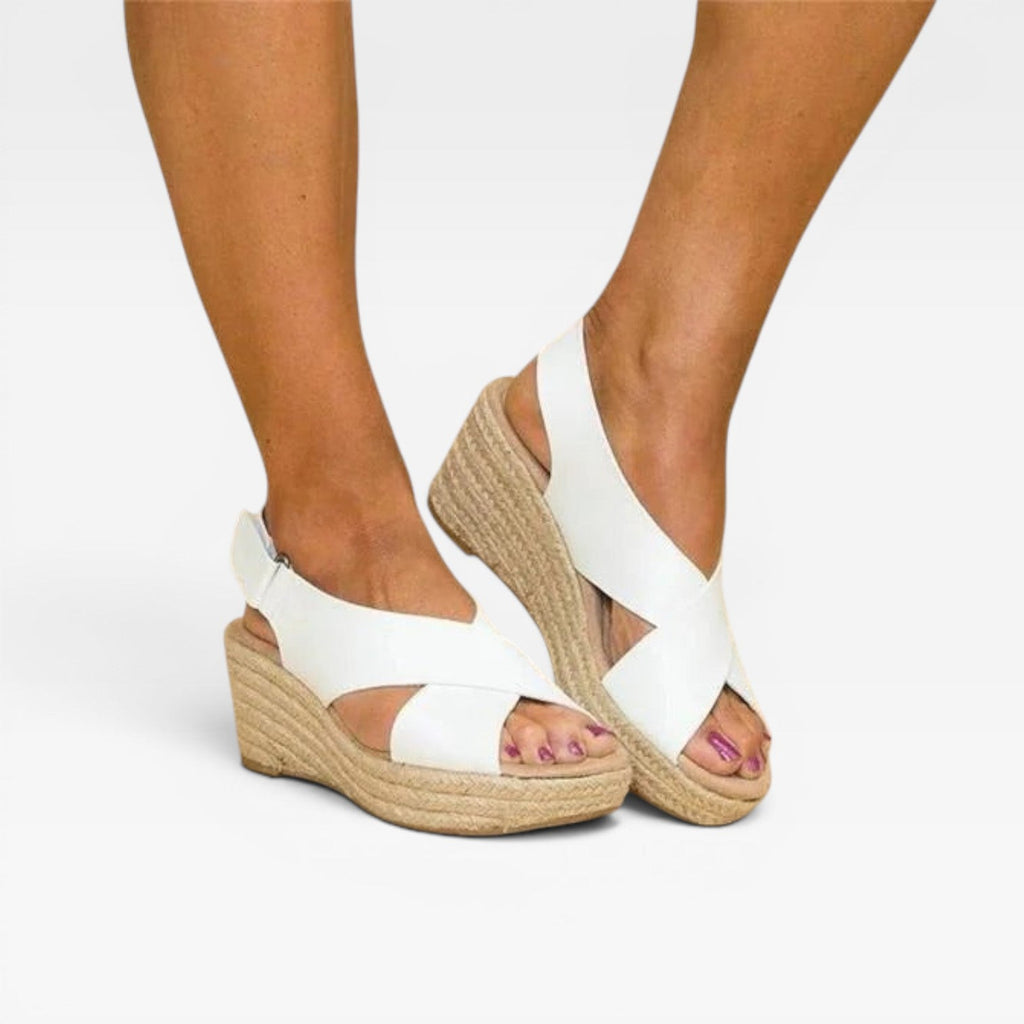 Women's Cross-Strap Espadrille Wedge Sandals