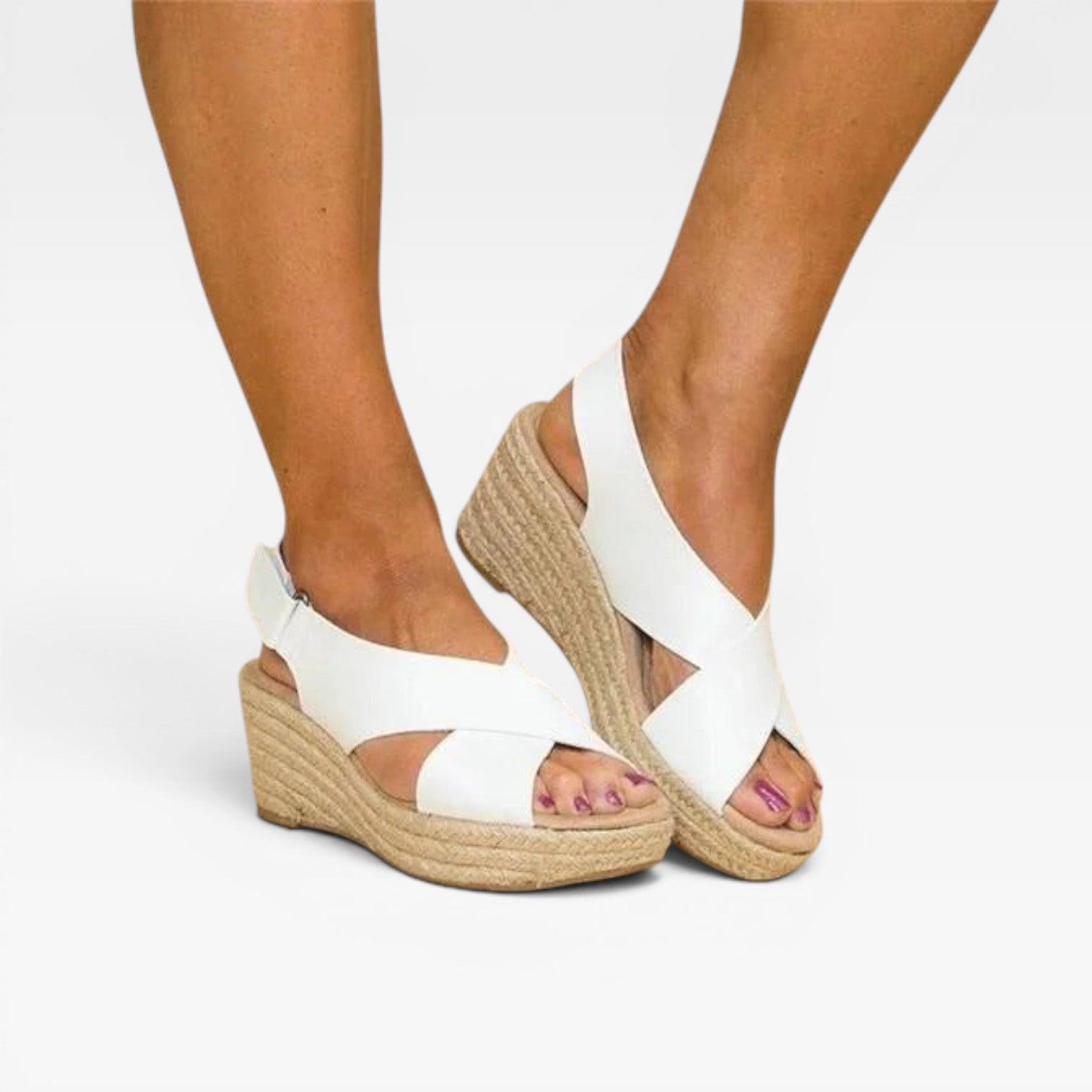 Women's Cross-Strap Espadrille Wedge Sandals