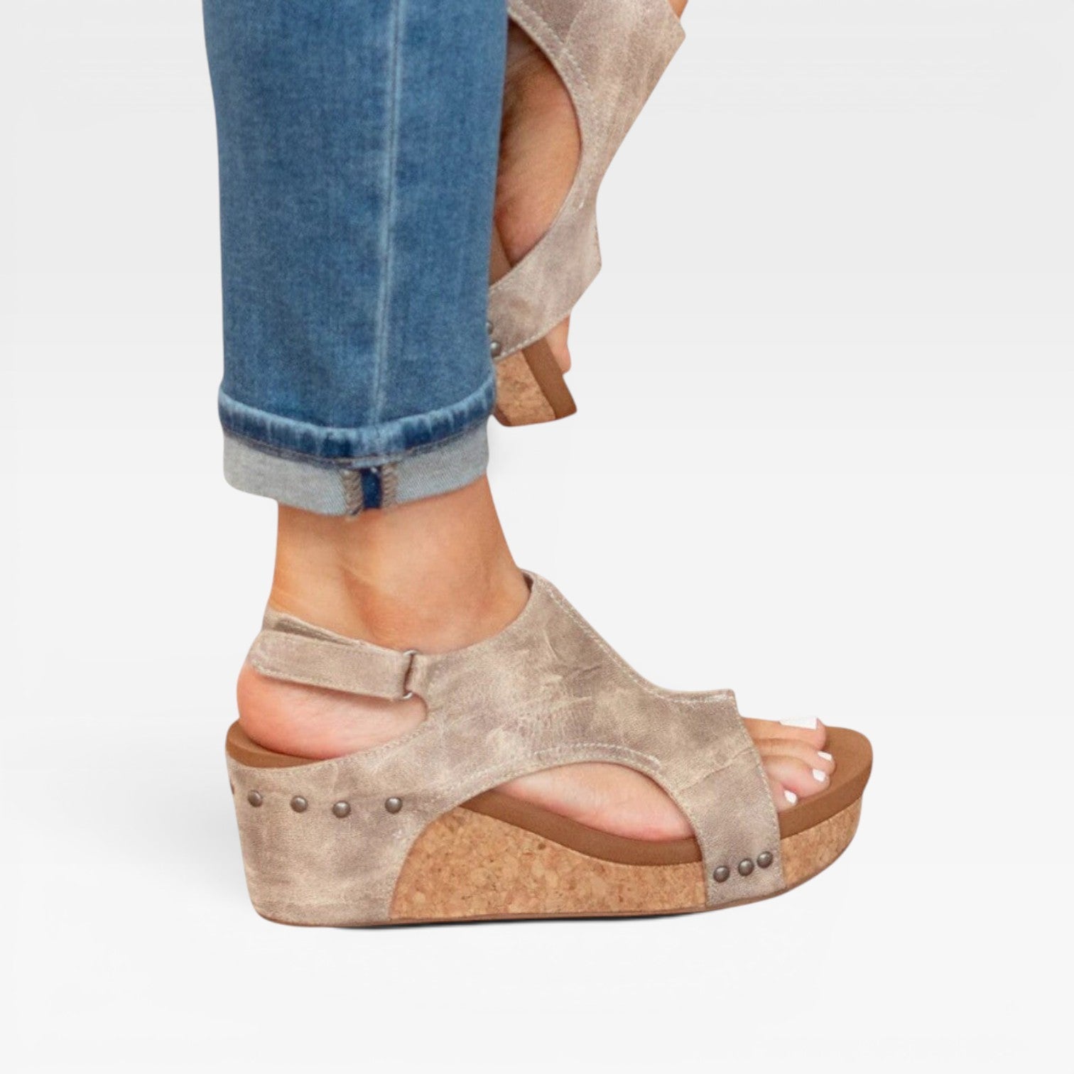 Women's Cork Wedge Platform Sandals