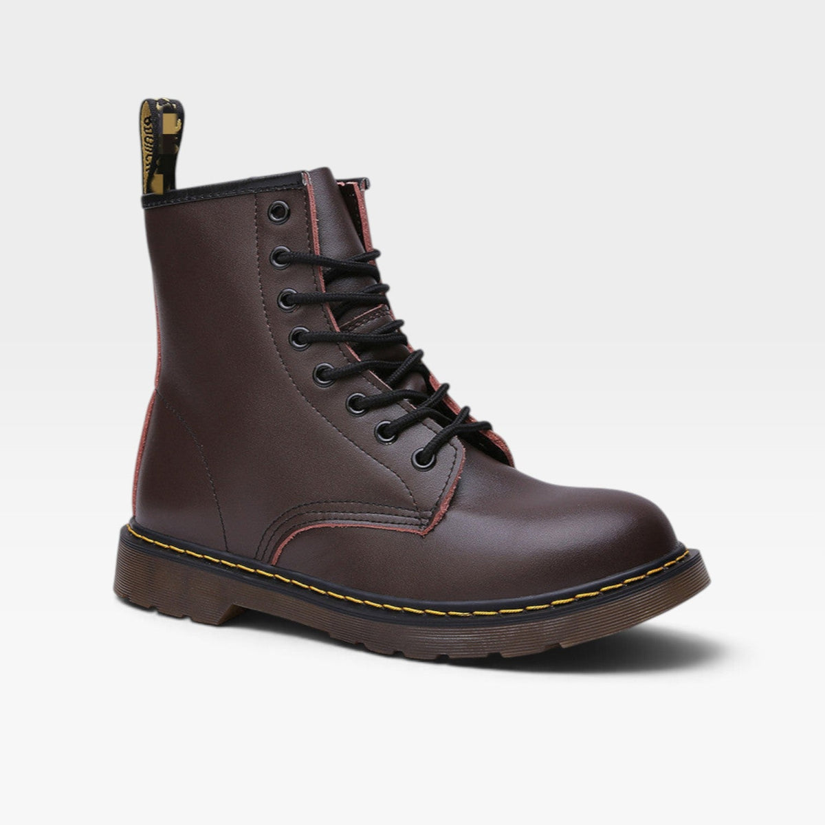 Women's Leather Combat Boots with Classic Lace-Up Design
