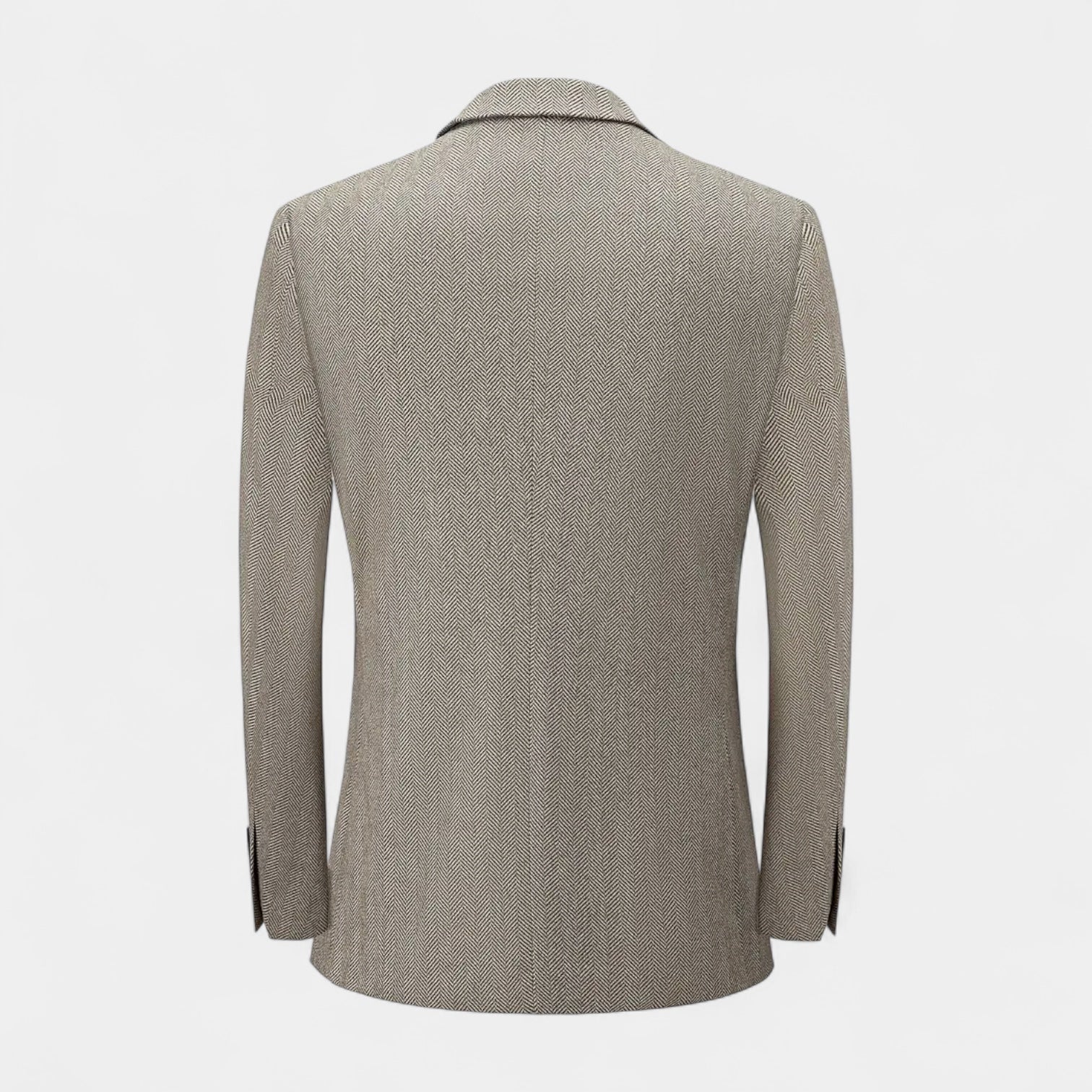 Herringbone Textured Blazer Two-Button Notch Lapel for Men
