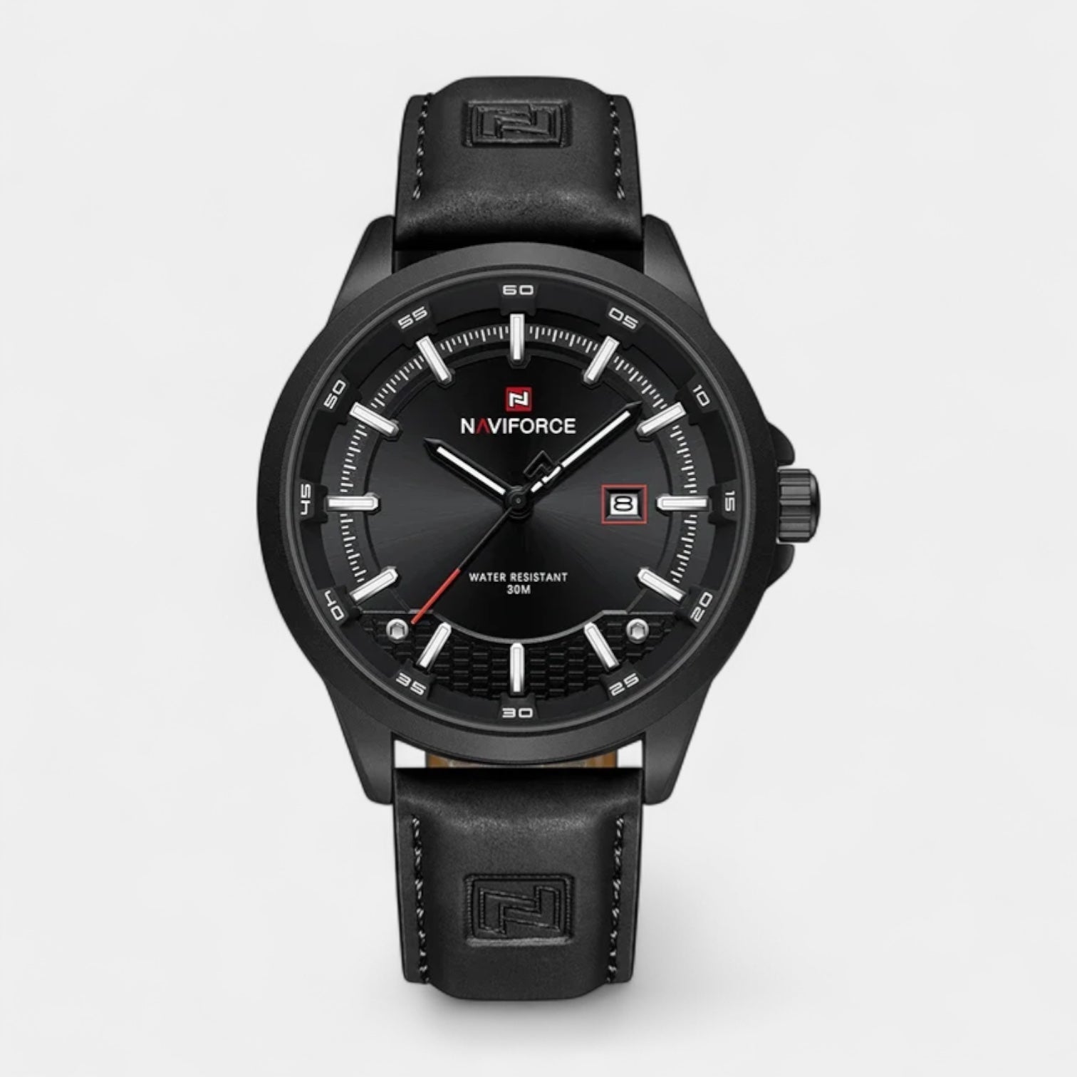 Men's Leather Strap Functional Watch