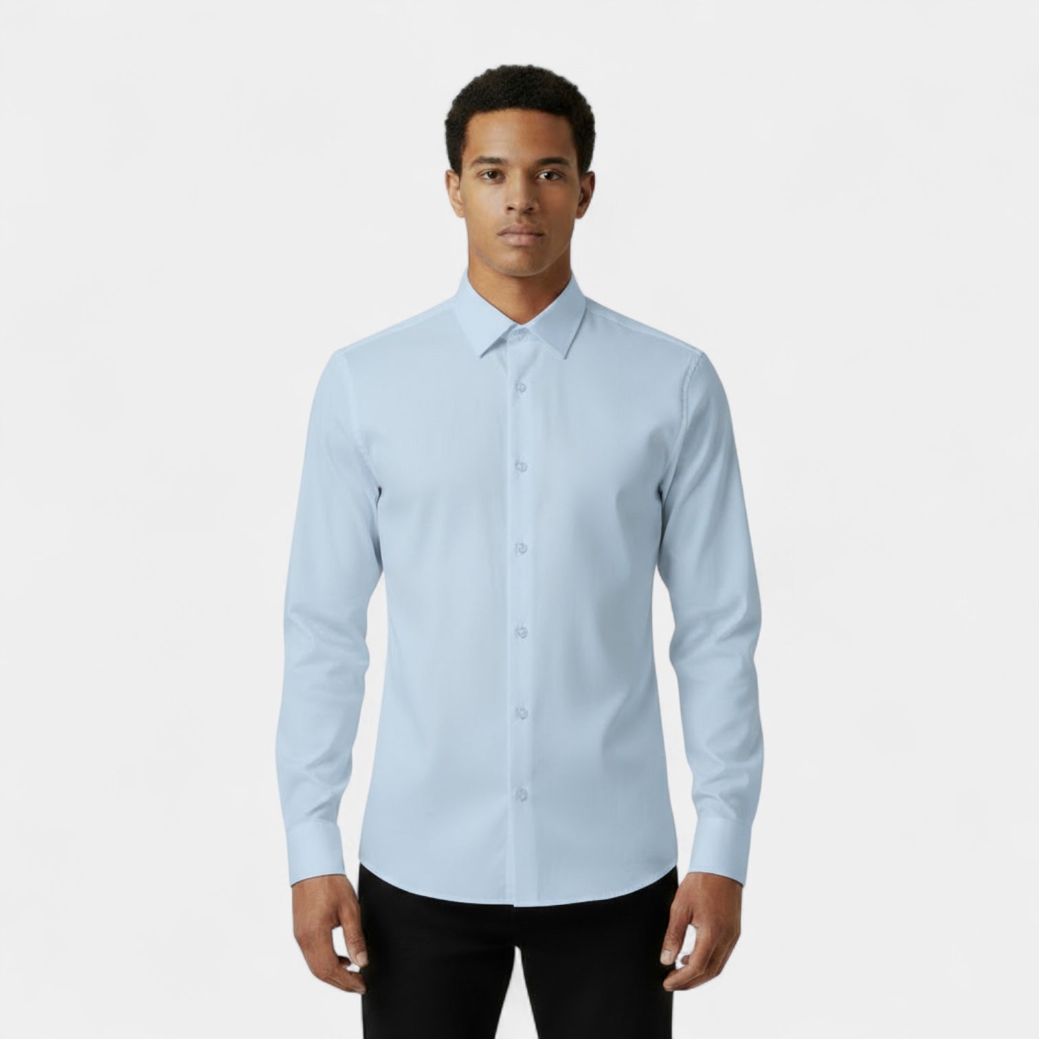 Slim Fit Cotton Blend Button-Down Dress Shirt for Men
