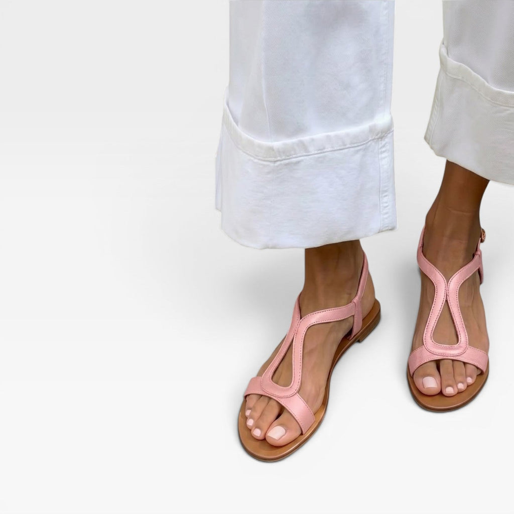Women's Metallic Leather Sculptural-Strap Flats