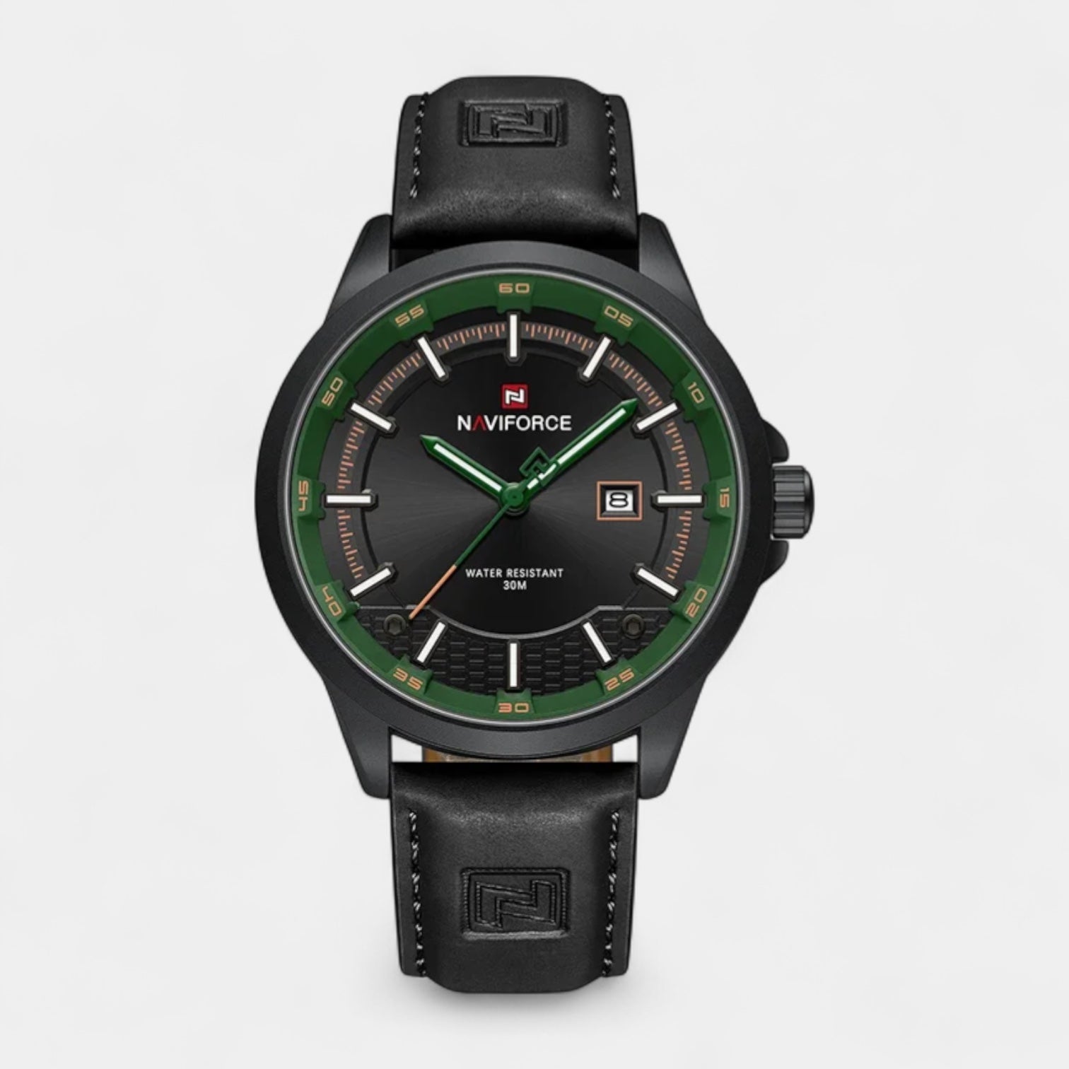 Men's Leather Strap Functional Watch