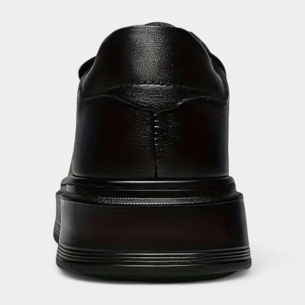 All Black Lace-Up Sneakers Vegan Leather for Men