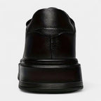 All Black Lace-Up Sneakers Vegan Leather for Men