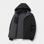 Fleece Lined Hooded Wind Jacket Zip-Up for Men