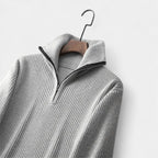 Waffle Knit Half-Zip Sweater Regular Fit for Men