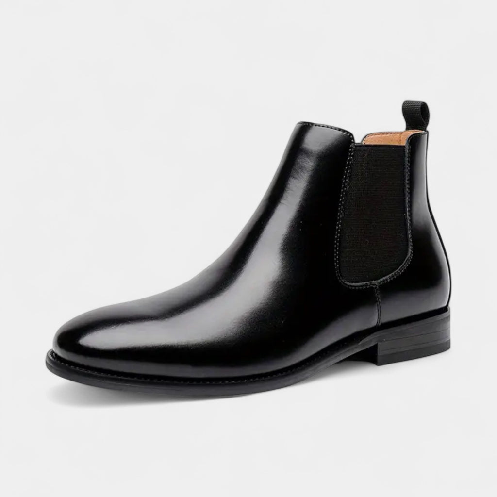 Leather Chelsea Boots Elastic Panel Slip-On for Men