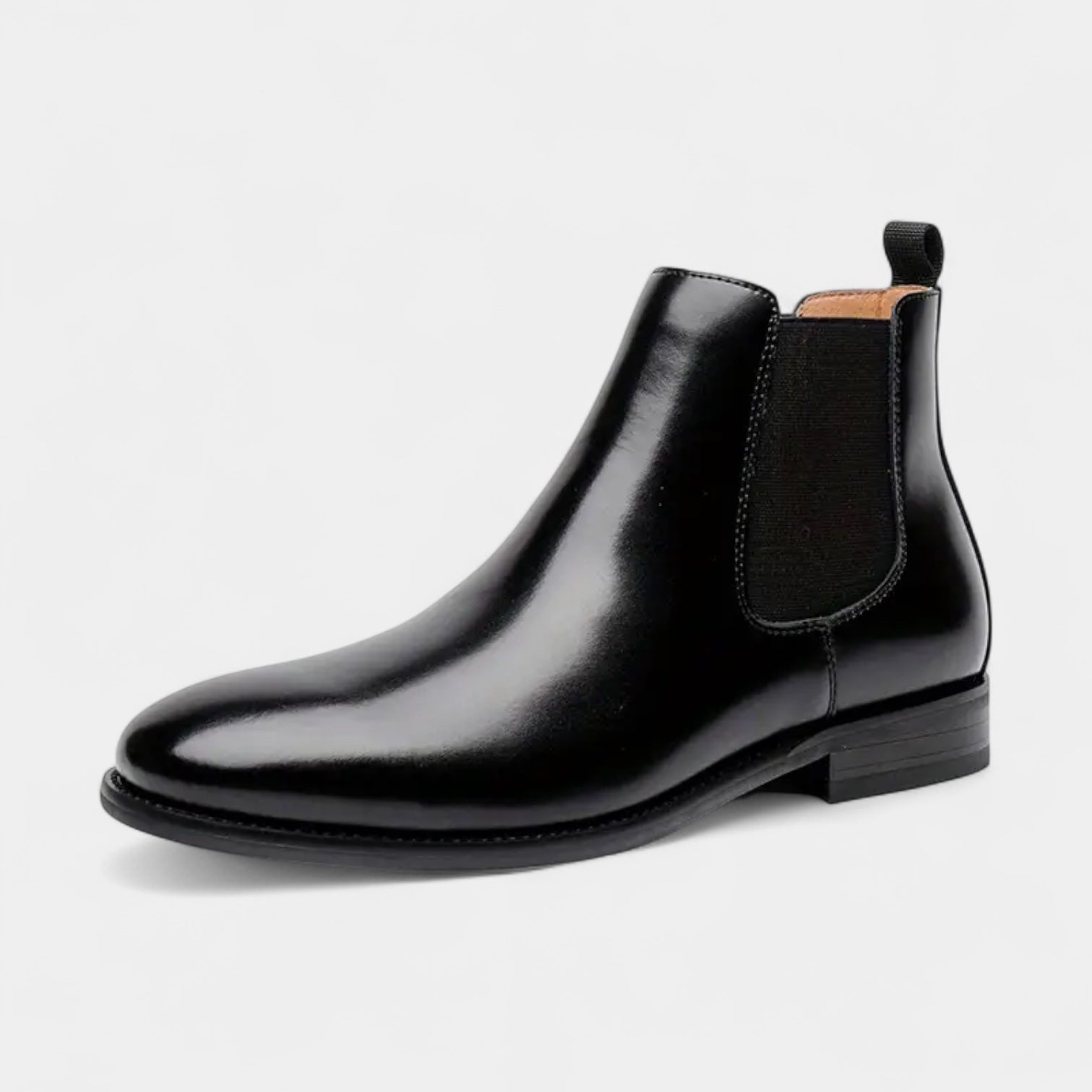Leather Chelsea Boots Elastic Panel Slip-On for Men