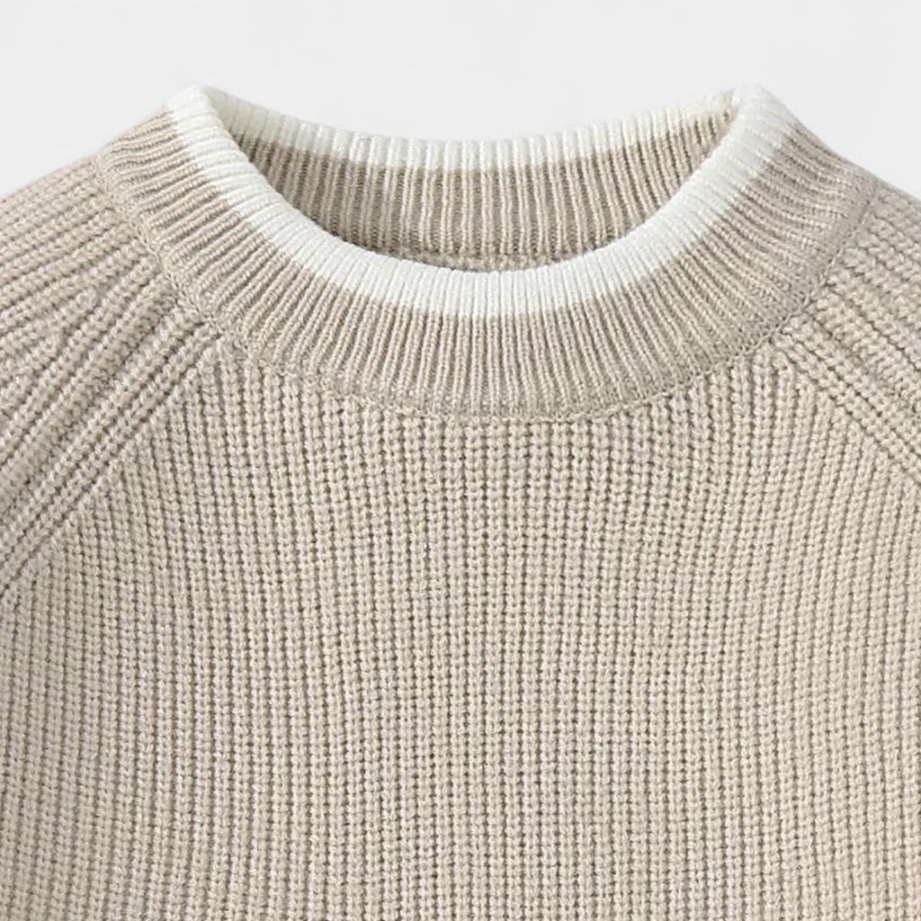 Mock Neck Ribbed Knit Sweater Regular Fit for Men