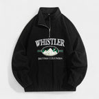 Fleece Half-Zip Pullover Embroidered Relaxed Fit for Men