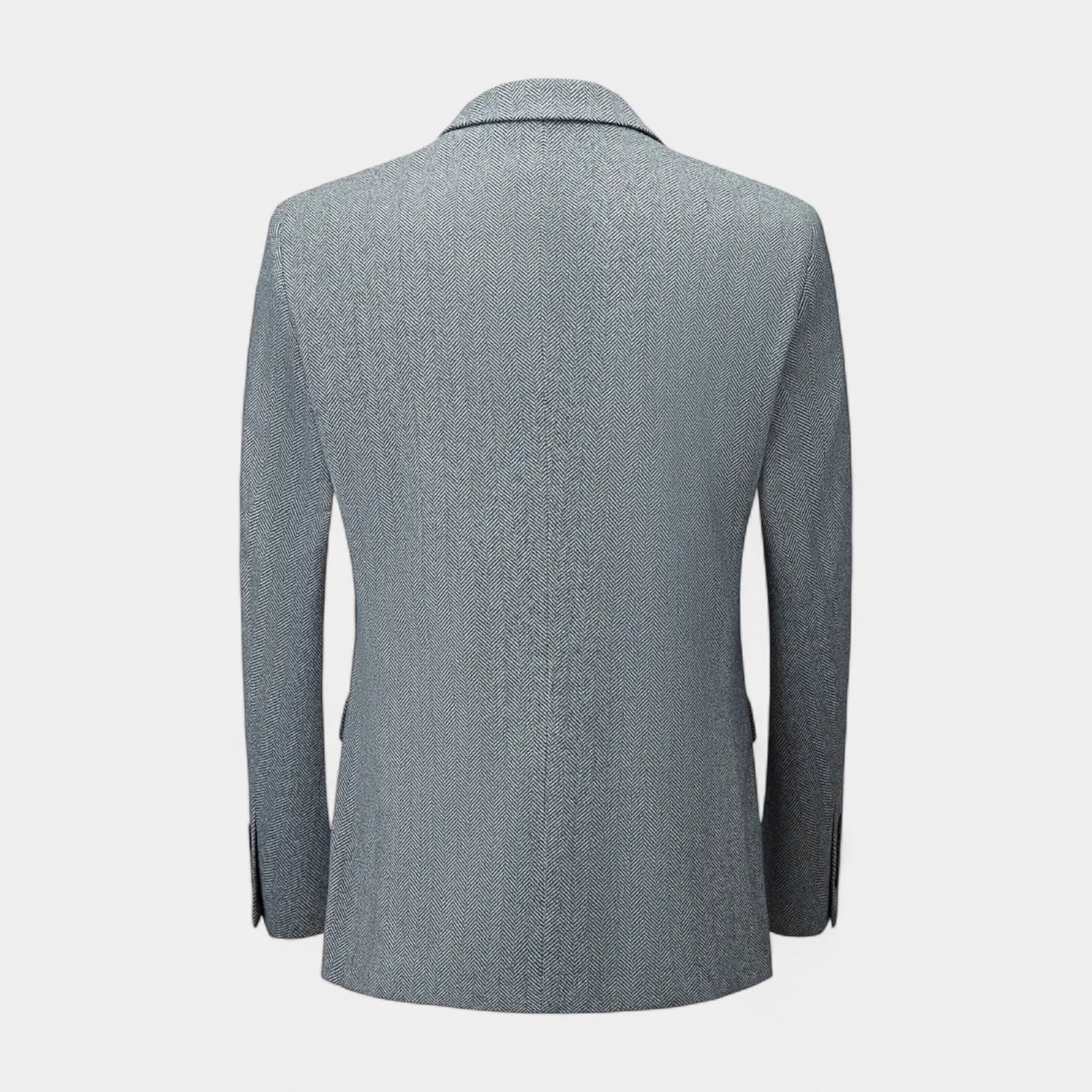 Herringbone Textured Blazer Two-Button Notch Lapel for Men