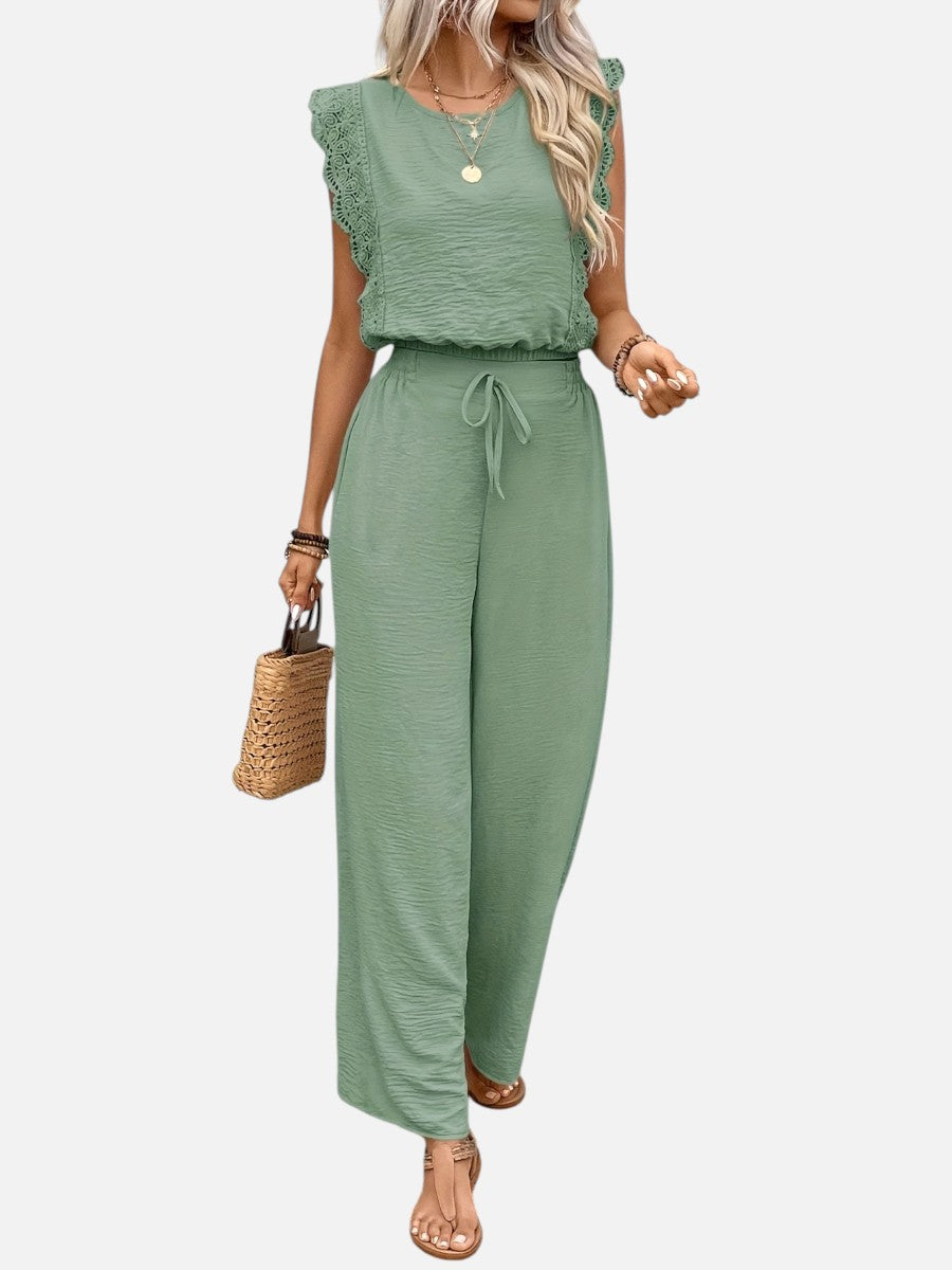 Women's Two-Piece Set with Wide Leg Trousers