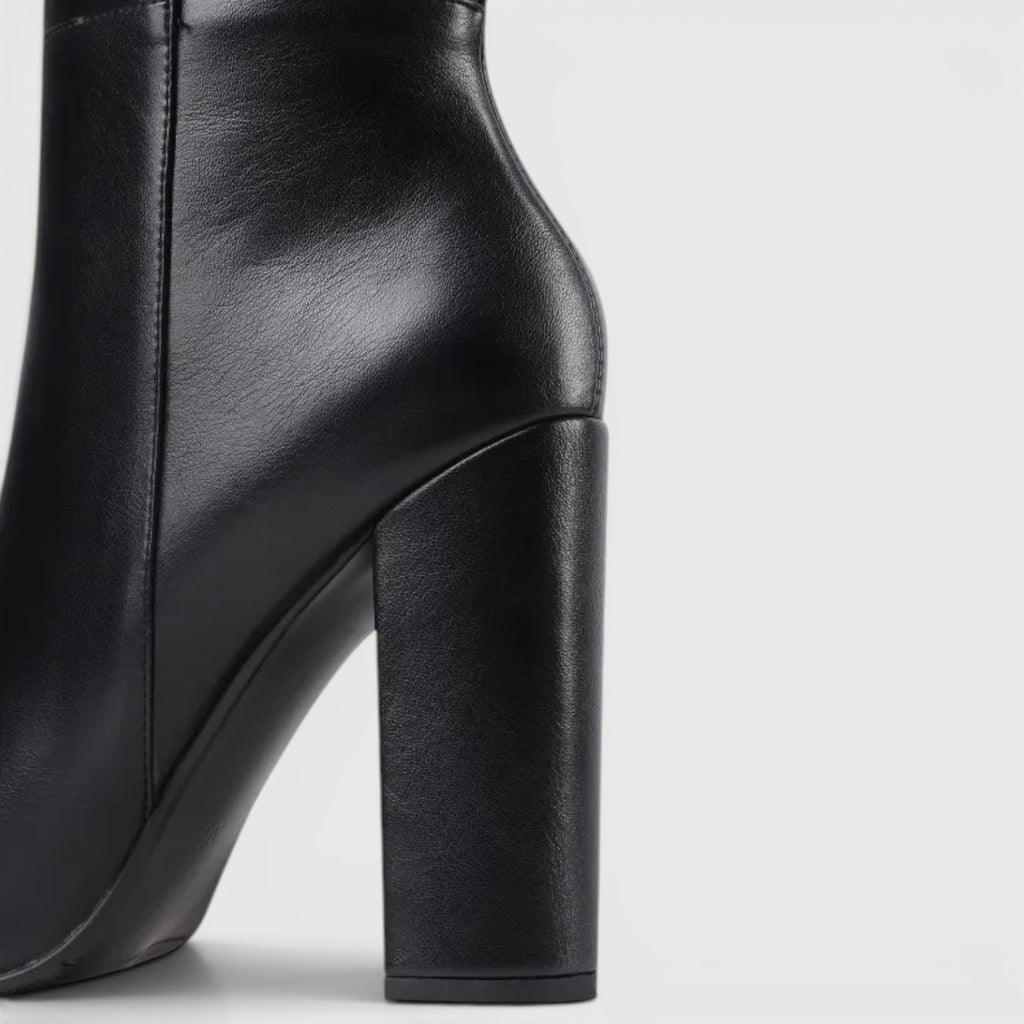 Women's Pointed Toe Chunky Heel Knee Boots