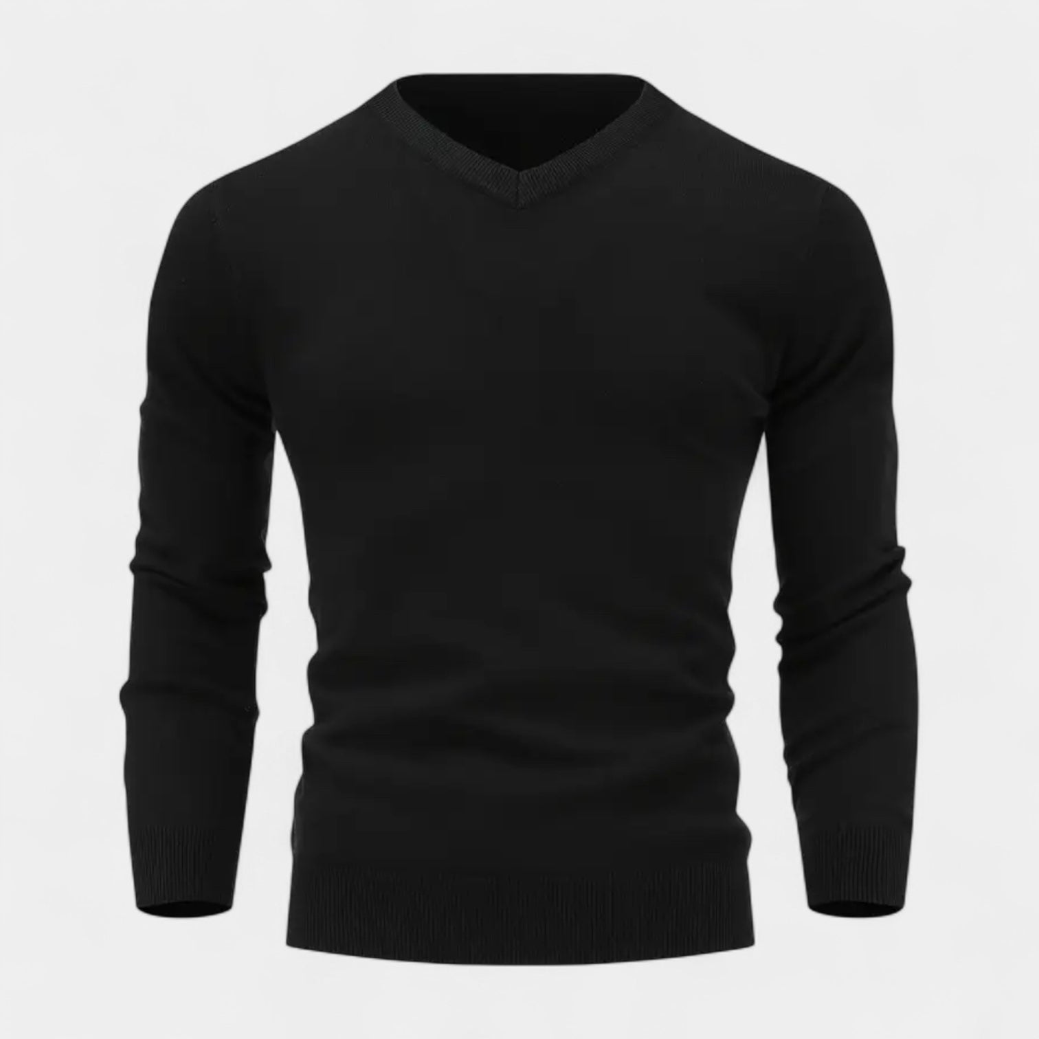 V-Neck Fine-Gauge Knit Sweater Regular Fit for Men
