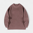 Crew Neck Ribbed Knit Sweater Regular Fit for Men