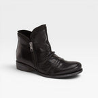 Women's Leather Ankle Boots with Side Zip