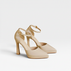 Women's Patent Leather Pointed-Toe Ankle Strap Pumps