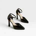 Women's Patent Leather Pointed-Toe Ankle Strap Pumps