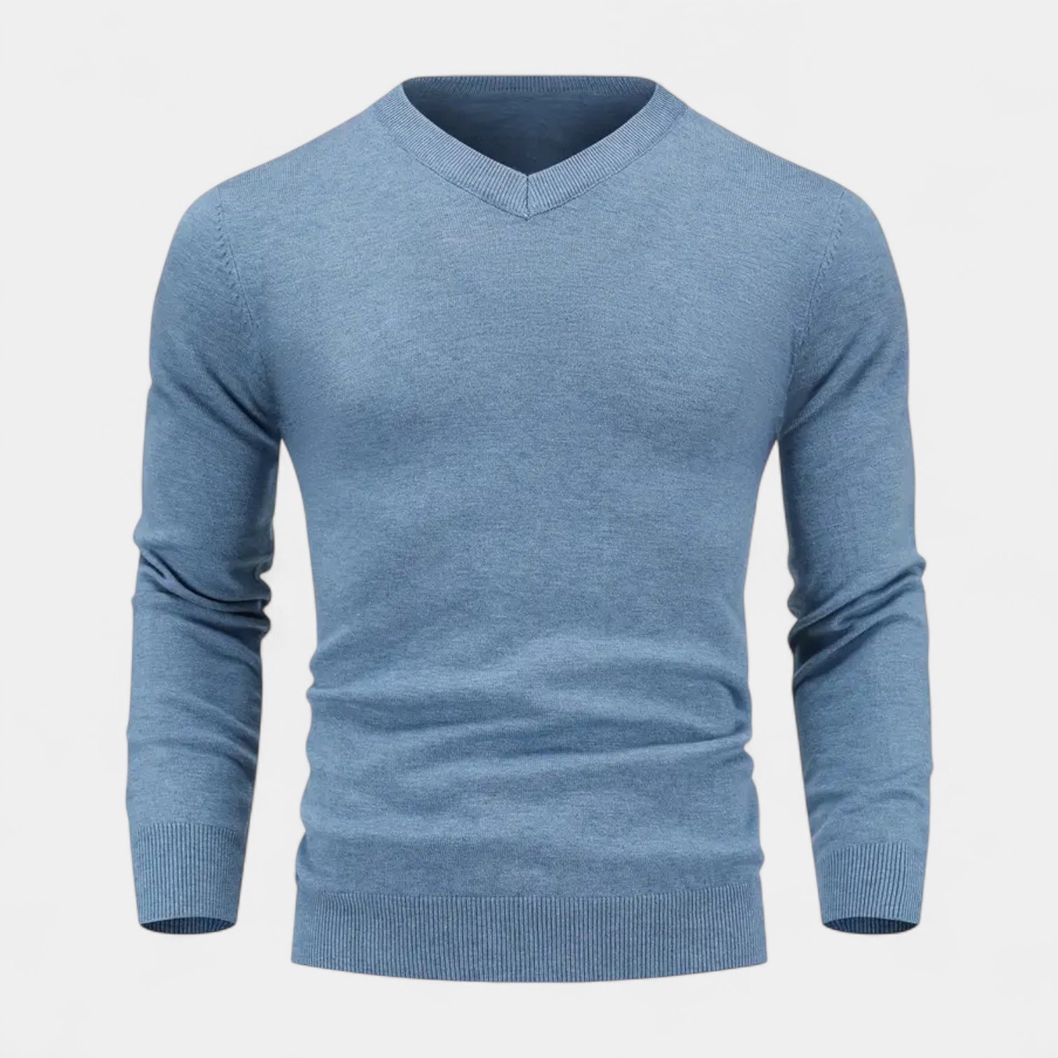 V-Neck Fine-Gauge Knit Sweater Regular Fit for Men
