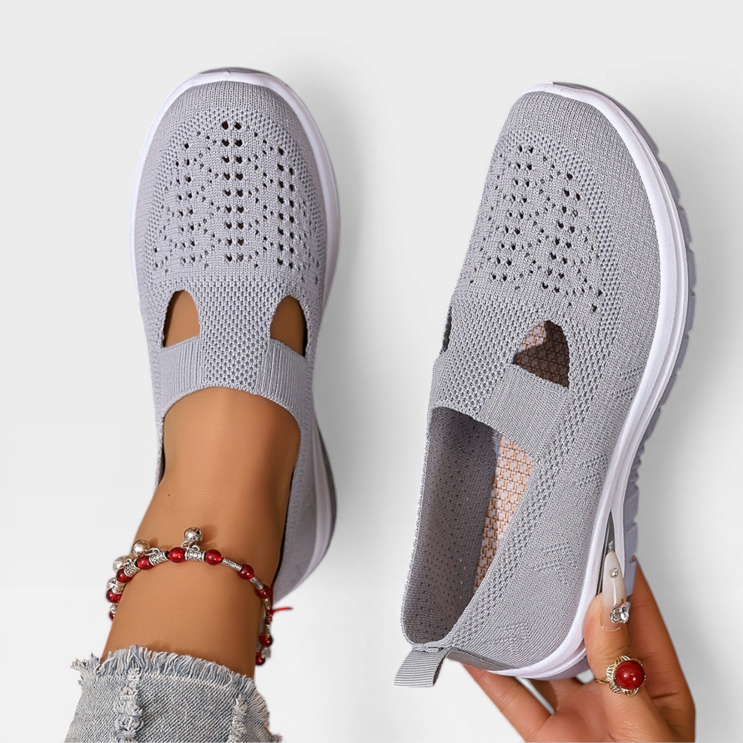 Women's Breathable Slip-On Walking Trainers
