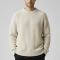Crew Neck Ribbed Knit Sweater Regular Fit for Men