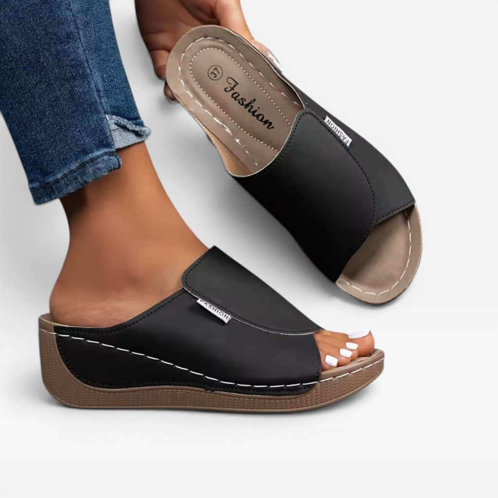 Women's Cushioned Wedge Slide Sandals