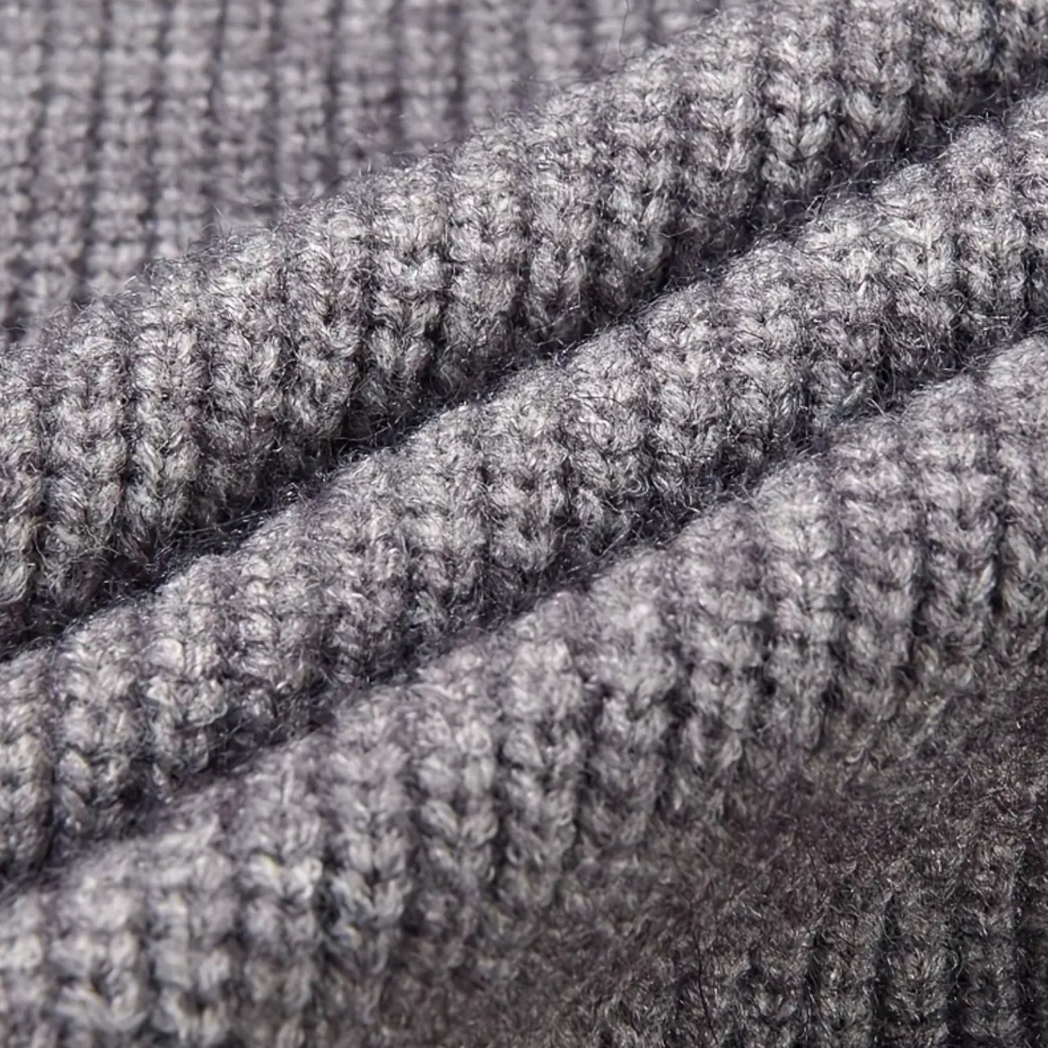 Full-Zip Ribbed Knit Cardigan Stand Collar for Men