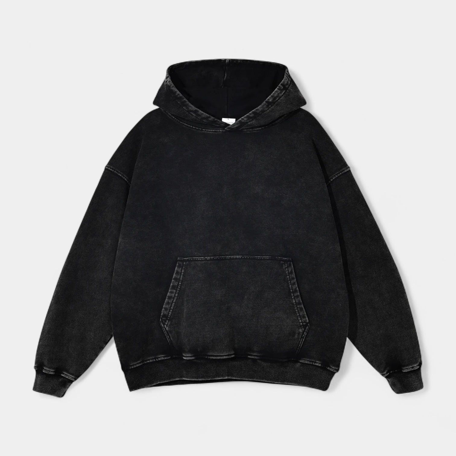 Washed Cotton Blend Hoodie Relaxed Fit for Men