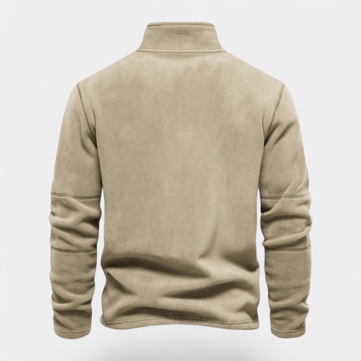 Fleece Half-Zip Sweatshirt High Collar Regular Fit for Men