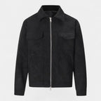 Faux Suede Bomber Jacket Double Zip Regular Fit for Men