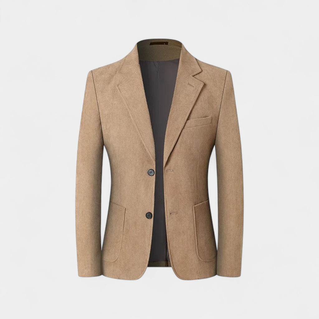 Fine-Wale Corduroy Blazer Slim Fit Notch Lapel for Men