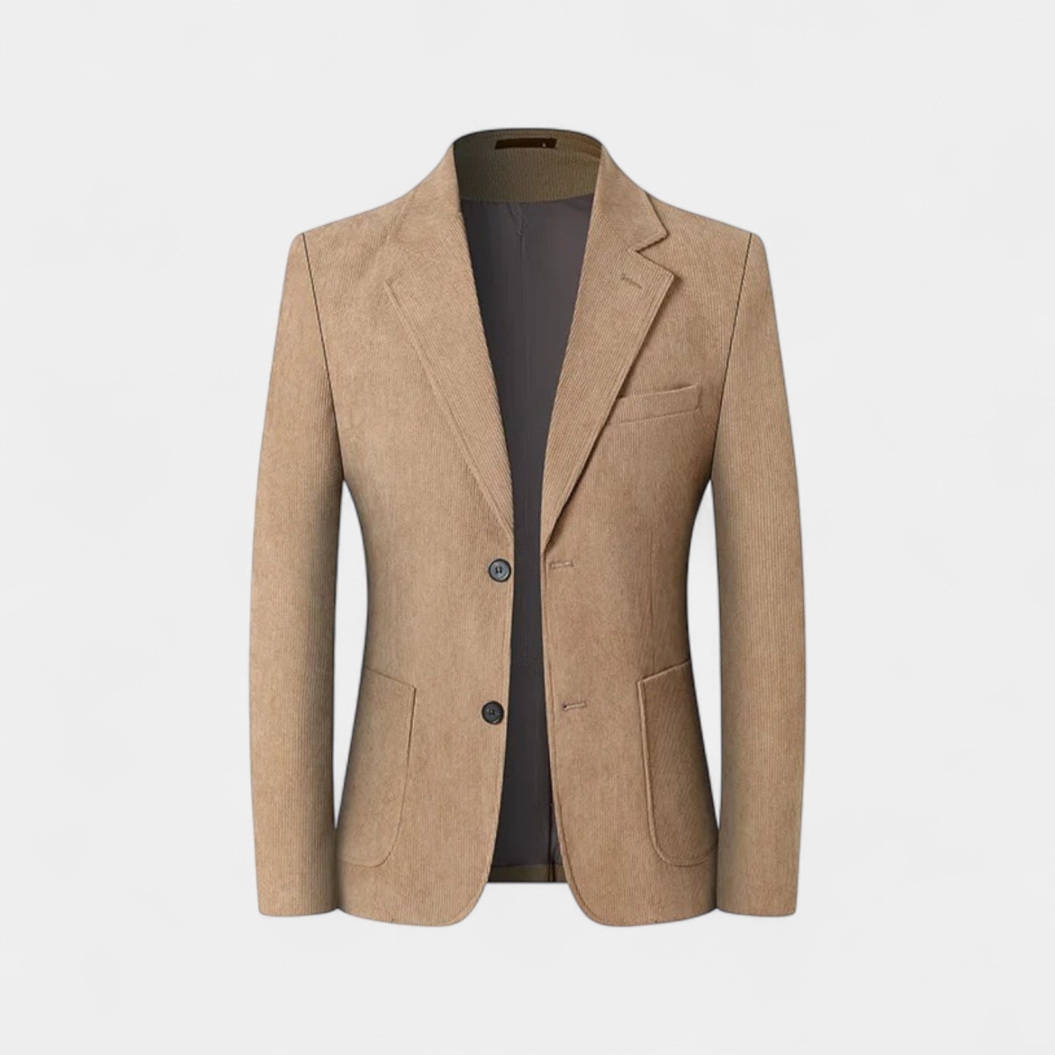 Fine-Wale Corduroy Blazer Slim Fit Notch Lapel for Men