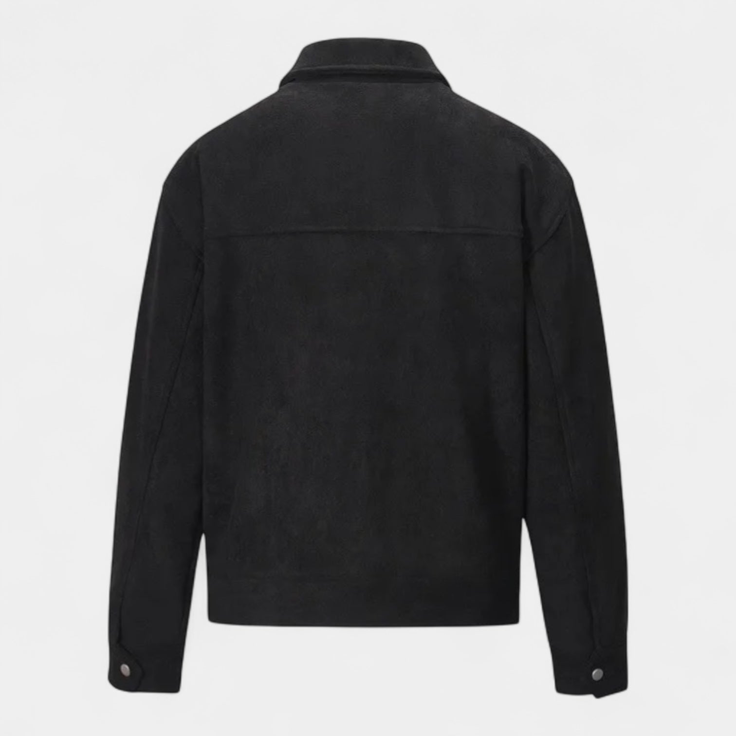 Faux Suede Bomber Jacket Double Zip Regular Fit for Men