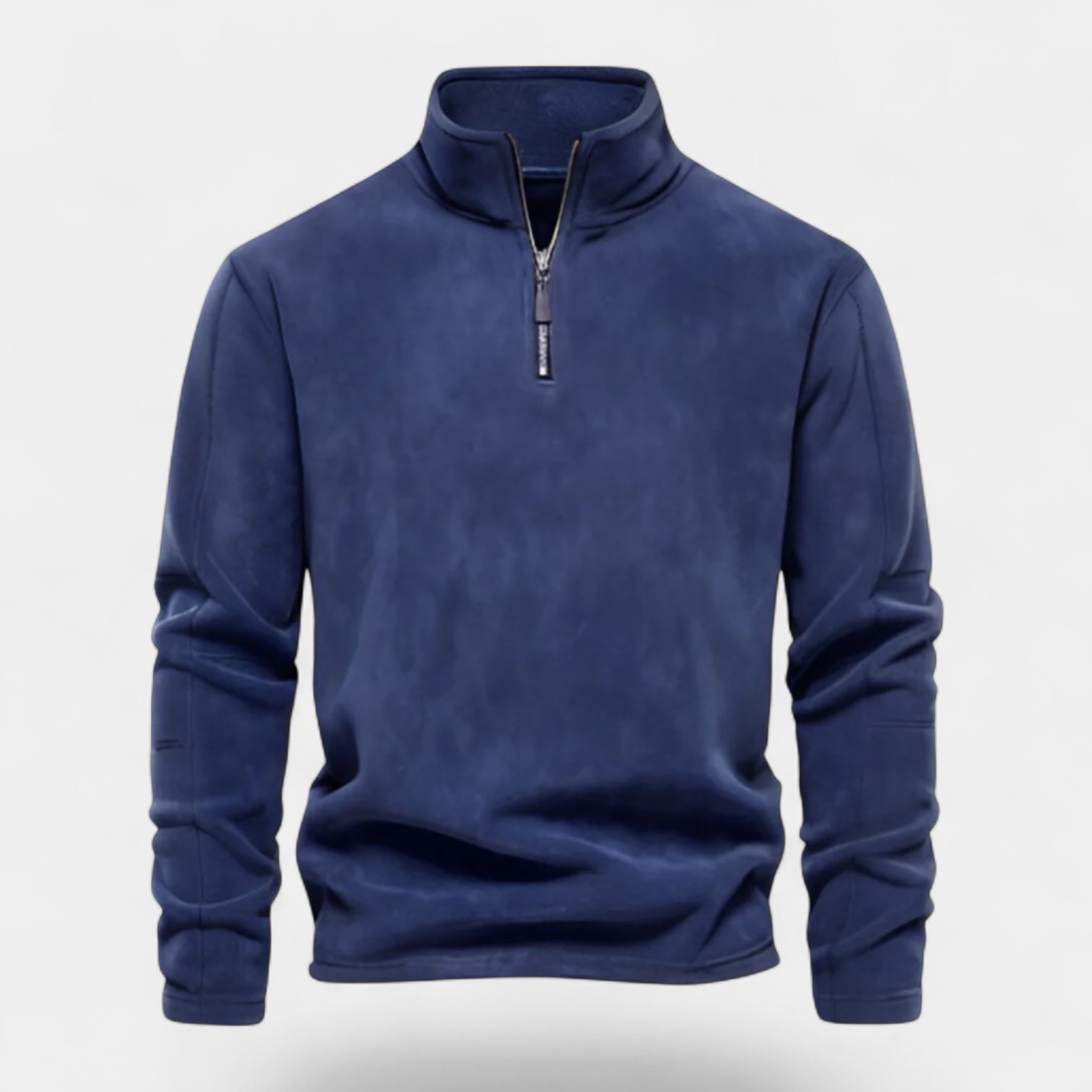 Fleece Half-Zip Sweatshirt High Collar Regular Fit for Men