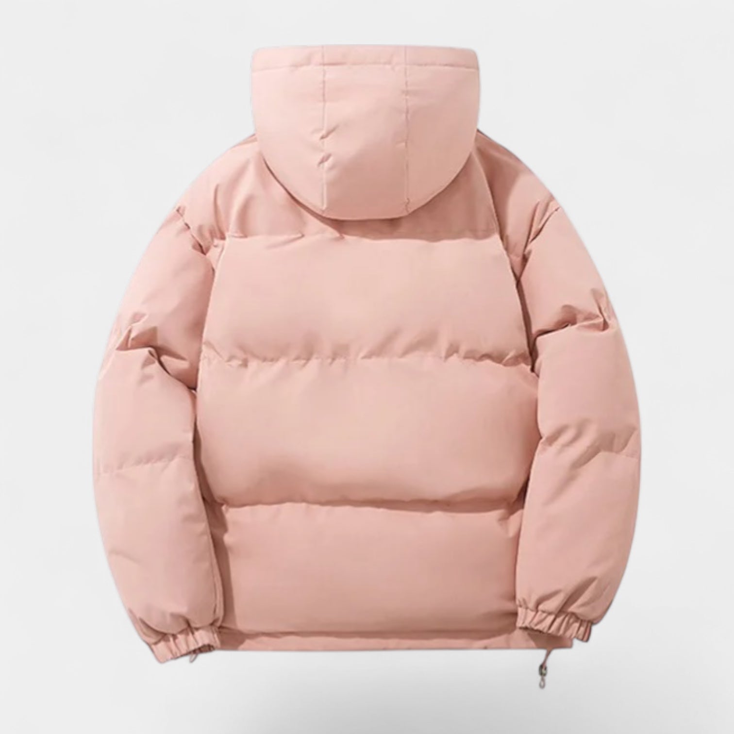 Hooded Puffer Jacket Zip-Up Snap Closure for Men
