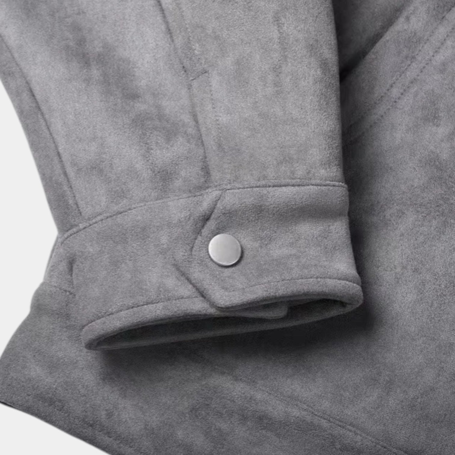 Faux Suede Bomber Jacket Double Zip Regular Fit for Men
