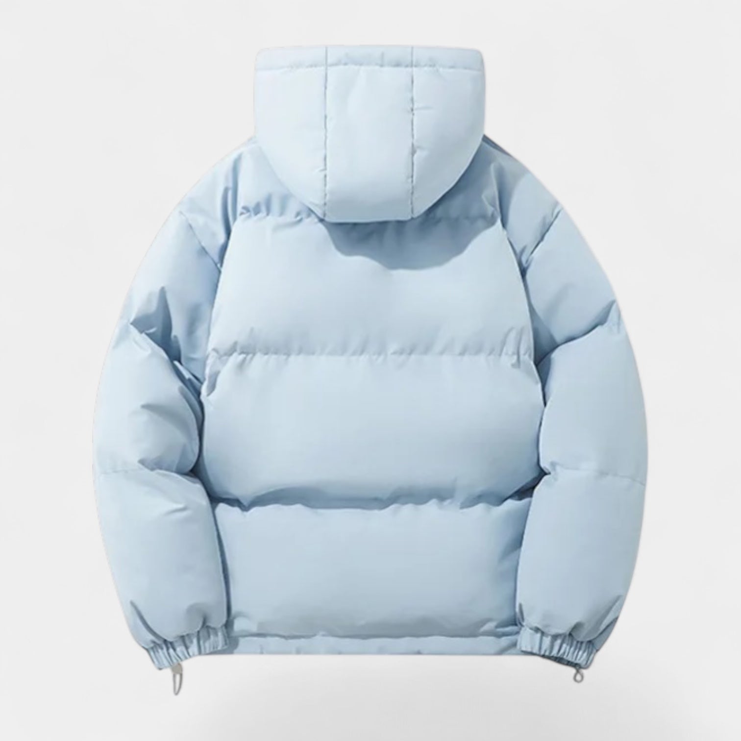 Hooded Puffer Jacket Zip-Up Snap Closure for Men