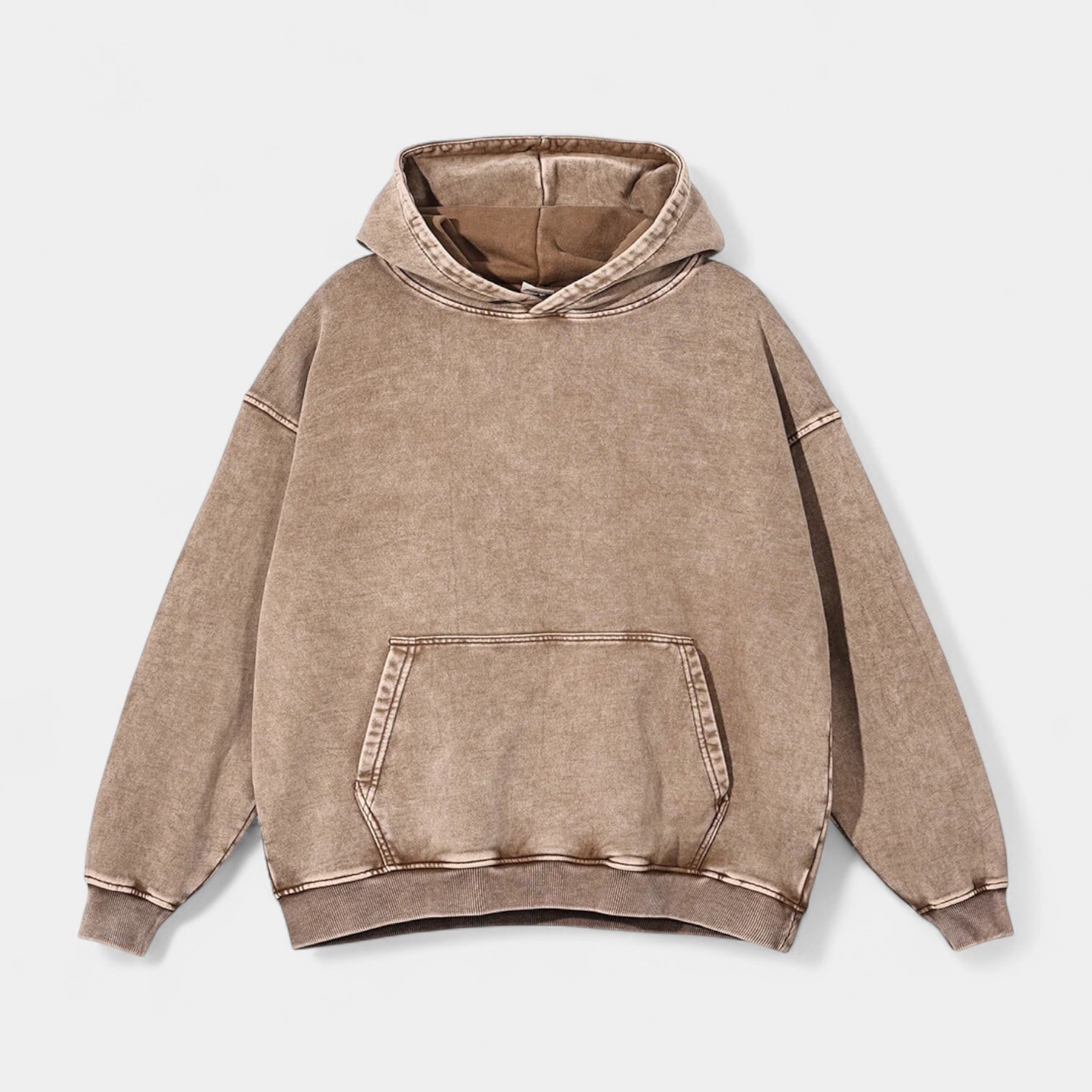 Washed Cotton Blend Hoodie Relaxed Fit for Men