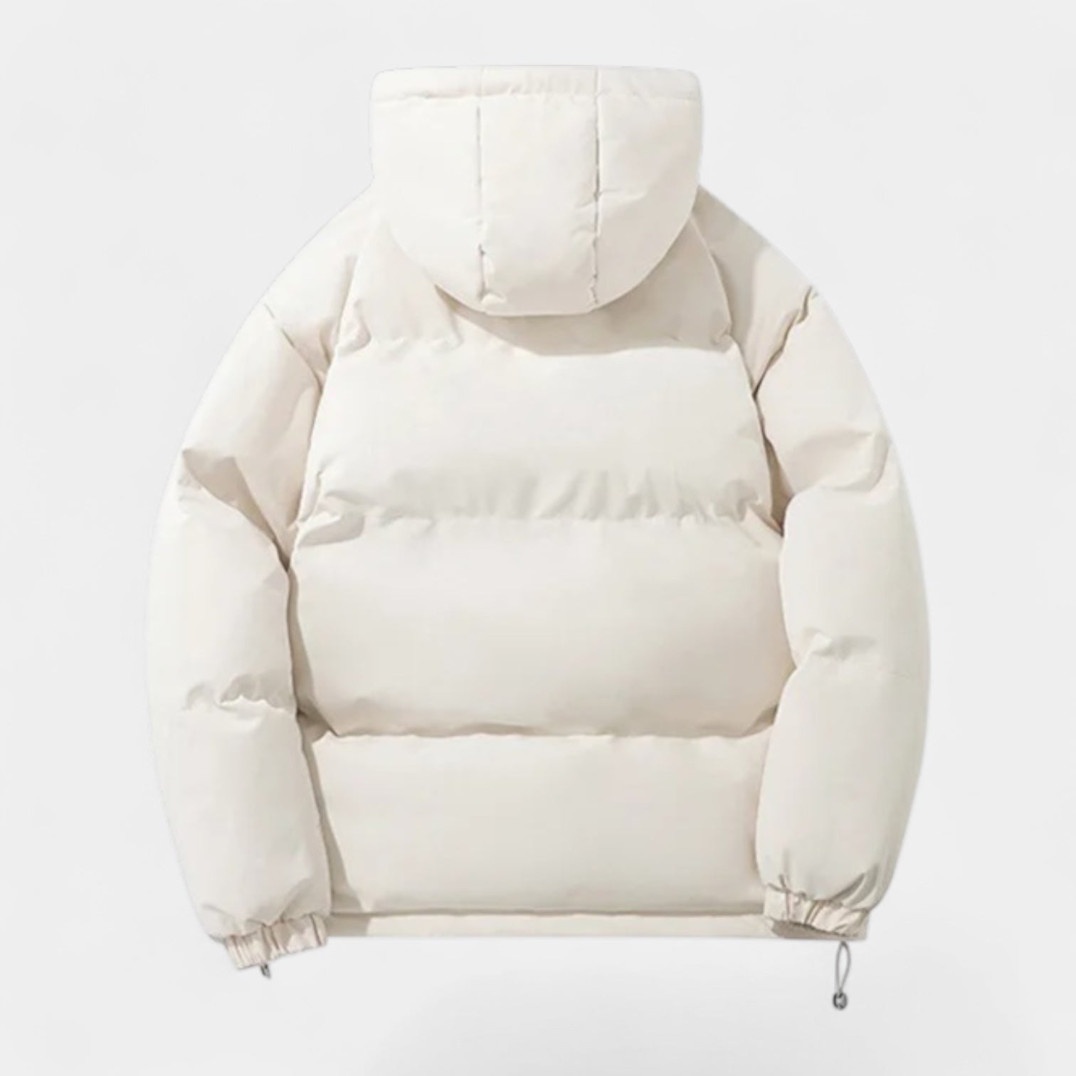 Hooded Puffer Jacket Zip-Up Snap Closure for Men