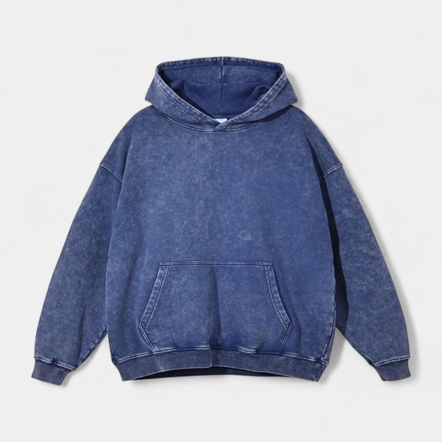 Washed Cotton Blend Hoodie Relaxed Fit for Men