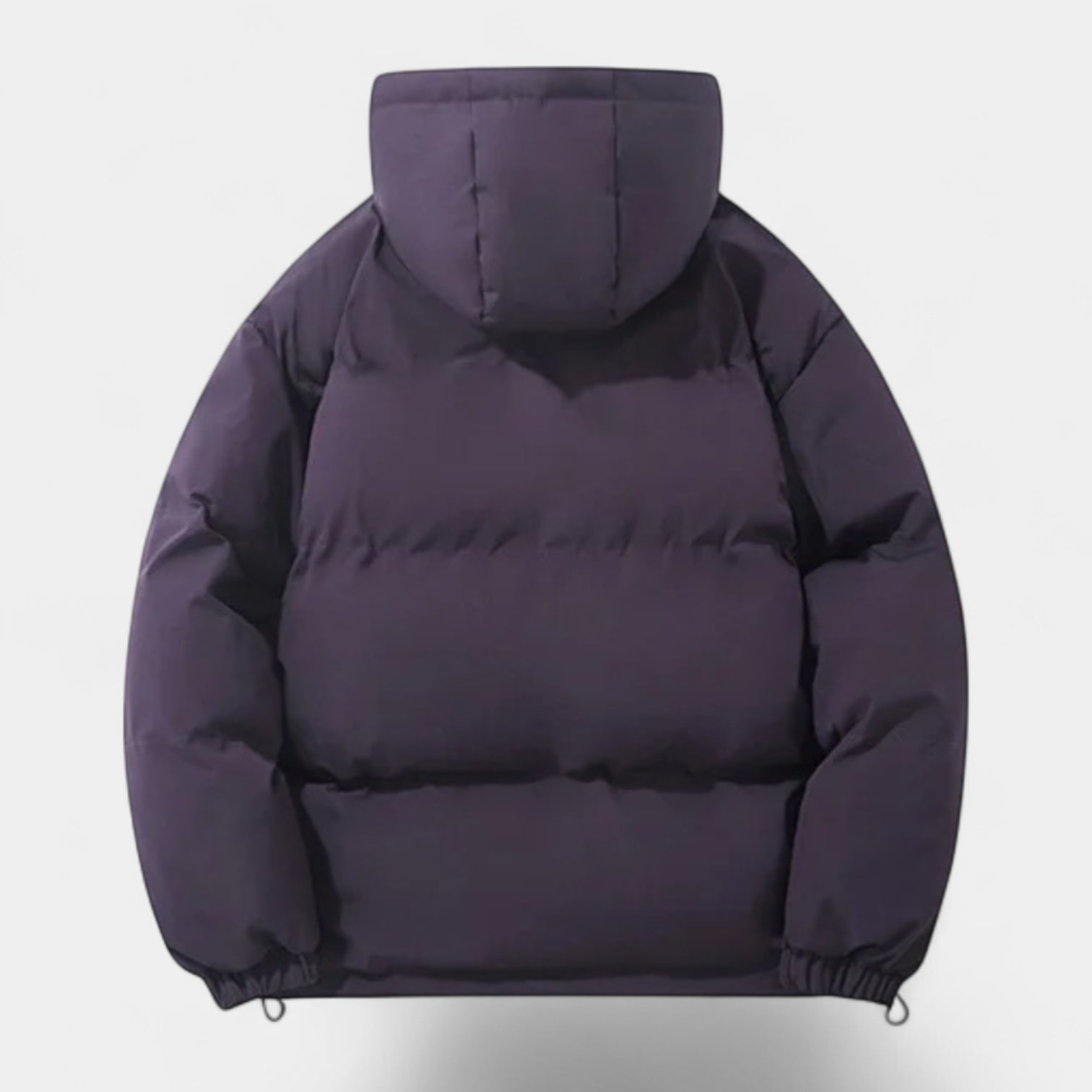 Hooded Puffer Jacket Zip-Up Snap Closure for Men